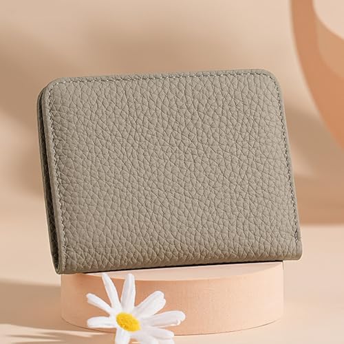 Unique Blocking PU Leather Women's Wallet Compact Short Wallets Coin Purse Change Pocket for Everyday Use and Travel, Gray, 11.2x1.5x9cm3
