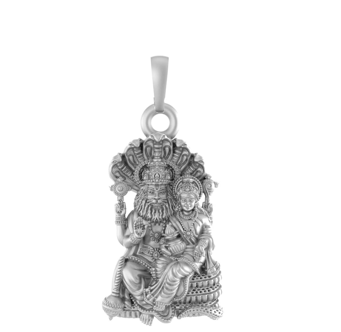 Sterling Silver (92.5% purity) Goddess Laxmi Ji Pendant for Men & Women Pure Silver Lord Laxmi Locket for Good Health & Wealth-image-45