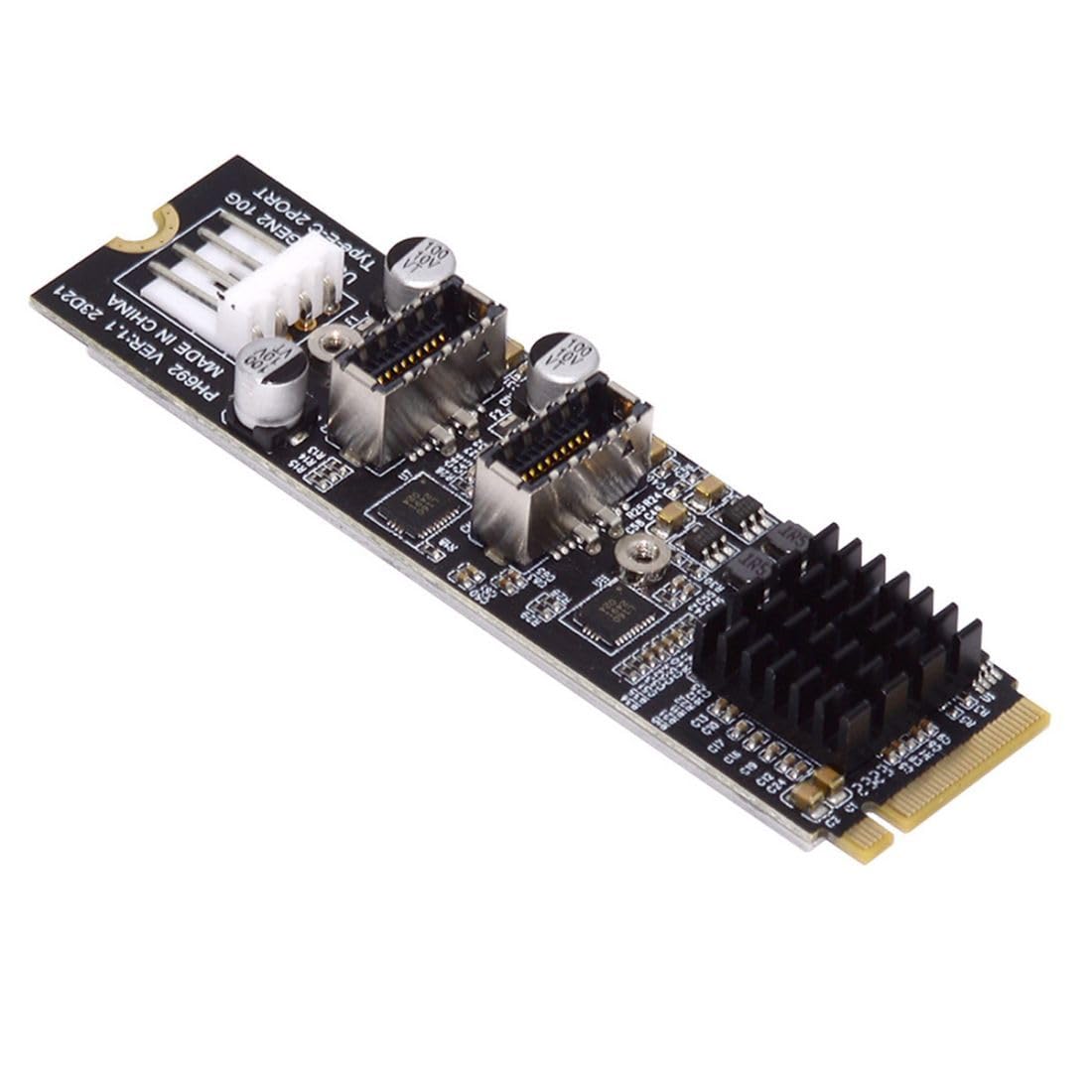 chenyang M.2 NVME NGFF M-Key 1 to 2 USB 3.1 Type-E Front Panel Socket Mainboard Header Extension Adapter-image-27