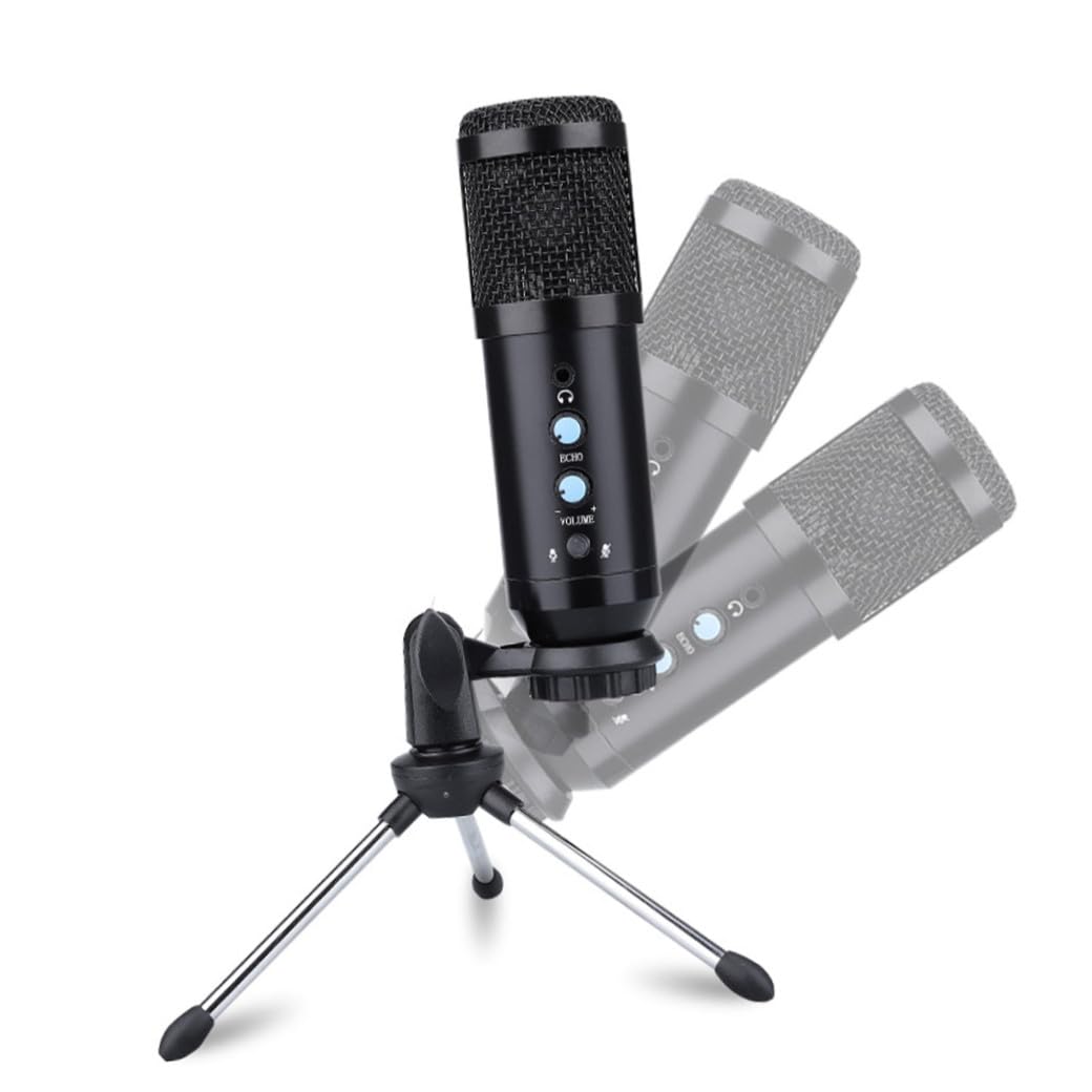 VILLCASE 1 Satz USB Kondensator Mikrofon mit Stativ Stummschalttaste für Gaming Streaming Konferenzen Hochwertige Geräuschunterdrückung Einfache Nutzung Kompatibel mit Pc Laptop
