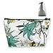 Produktbild Osmykqe Botanical Flowers with Leaves Pattern On A Gray Background Makeup Bag Cosmetic Bags Travel Organizer Mini Train Case