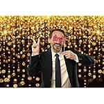 CHAIYA 7x5ft Gold Glitter Backdrop Curtain Black Gold Bokeh Photo Booth Background for Prom Graduation, Wedding, Bridal Shower, New Years Eve, New Year Party Backdrop - Image 4