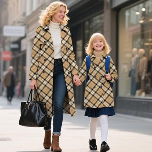 Image of Betusline Womens & Girls Waterproof Trench Coat Double Breasted Lapel Overcoat Outerwear, 3 Years - Women 2XL
