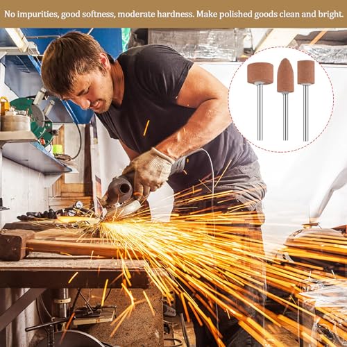 45pcs Korund Schleifspitzen Set, Schleifaufsätze für Dremel und Akkuschrauber, Polier- und Schleifköpfe mit 1/8 Schaft, Zubehör für Rotationswerkzeuge zum Schleifen, Polieren, Entgraten