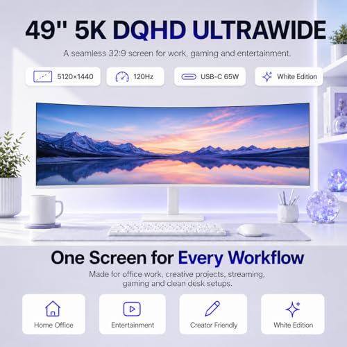 Image of Deco Gear 49 inch Super Ultrawide Curved Monitor, 5120x1440, 5K2K, 120Hz, 32:9
