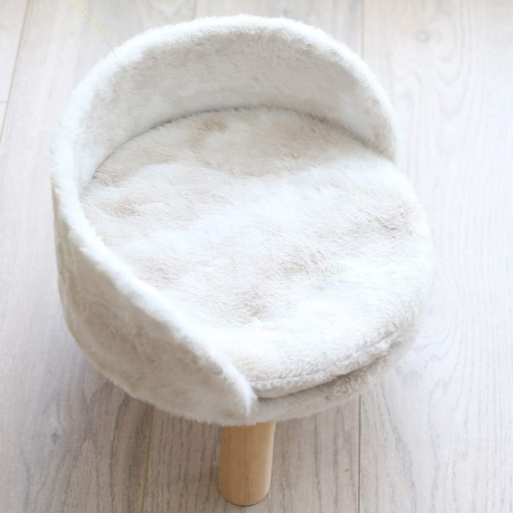 Elevated Cat Beds Cat Hammock Cat Blanket Soft Plush Bed Wooden Detachable Frame Square Hanging Cat Sofa Pet Furniture Washable for Rabbit Cat Kitten Puppy Indoor/Outdoor