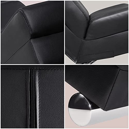 Casaria® Relaxstoel XXL London 186 x 89 x 55 cm Ergonomisch kunstleer bekleed 180 kg belastbaarheid woonkamer kantoor indoor chaise longue relaxstoel zwart - Afbeelding 5