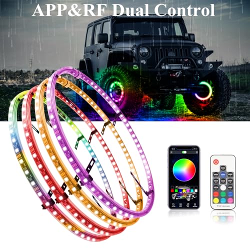 Goodream GD066 Wheel Lights For Truck, Double-Sided Glowing Ring Light Kits Dreamcolor Led Strip Tire Lights thumb #2