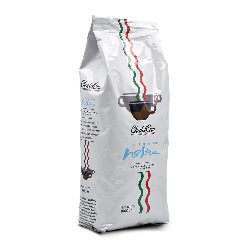 Chalet Ciro 1952 | Caffe in Grani | Caffè in Chicchi Selezionati | Tostato e Torrefatto in Italia | Eccellenza del Caffè Napoletano | (1 Kg, Miscela Terra Nostra) (Confezione da 2)