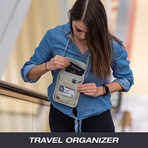 Lewis N. Clark RFID Blocking Stash Neck Wallet, Travel Pouch + Passport Holder for Women & Men, Taupe - Image 3