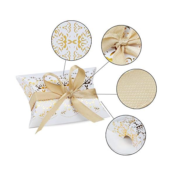 Hseamall Cajas de recuerdos de boda, caja de regalo para fiestas, caja de caramelos, 50 unidades - Imagen 6