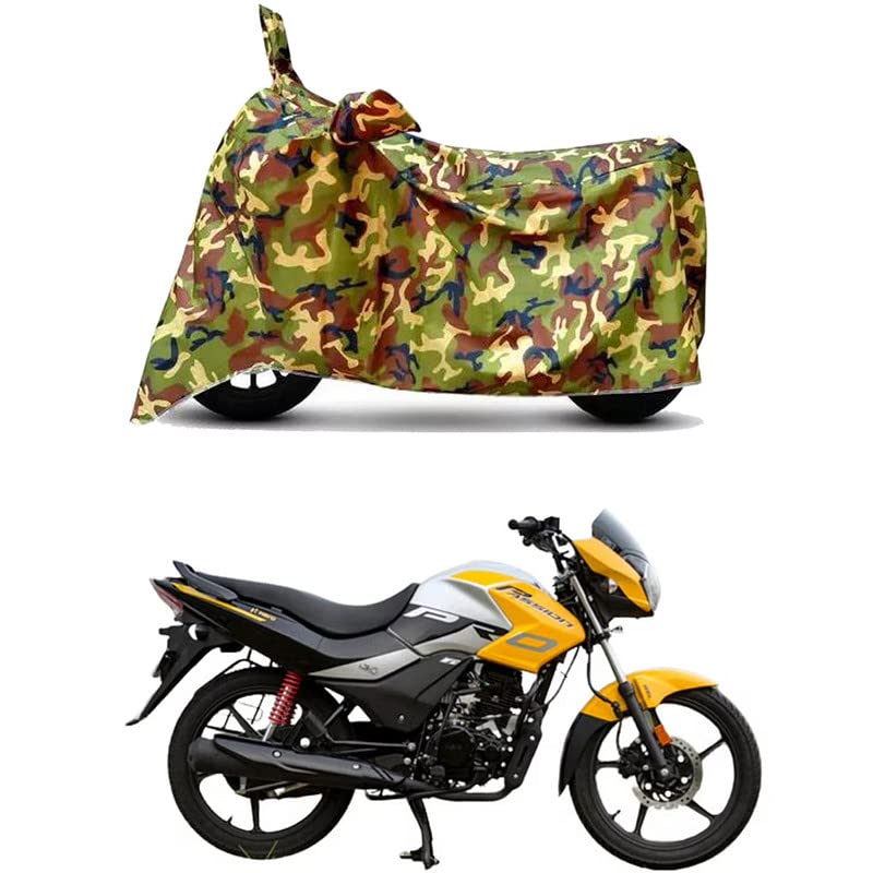 Image of Waterproof 100% PVC Coated Bike Scooty Two Wheeler Body Cover Compatible for Hero Passion Pro BS6 /UV-Rays /Heat Protection /Birds Dropping /Scratchproof /Dust Proof [6X6 Jungle Print]