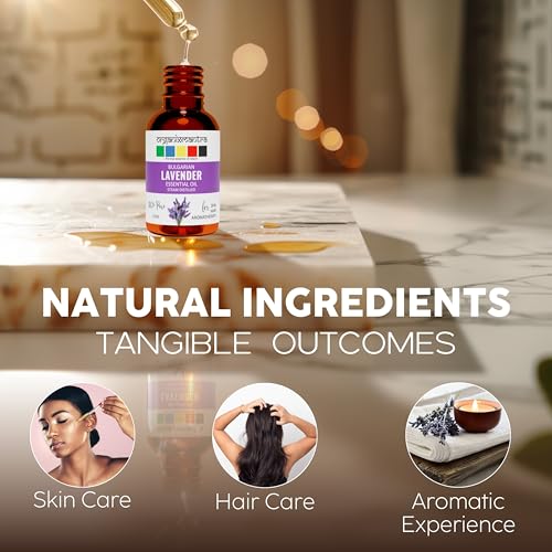 Image of Organix Mantra Bulgarian Lavender Essential Oil for Healthy Hair & Growth, Skin, Hair Fall Control and Relaxing Sleep| Lavandula Angustifolia | 100% Pure, Natural, Undiluted | 15ml
