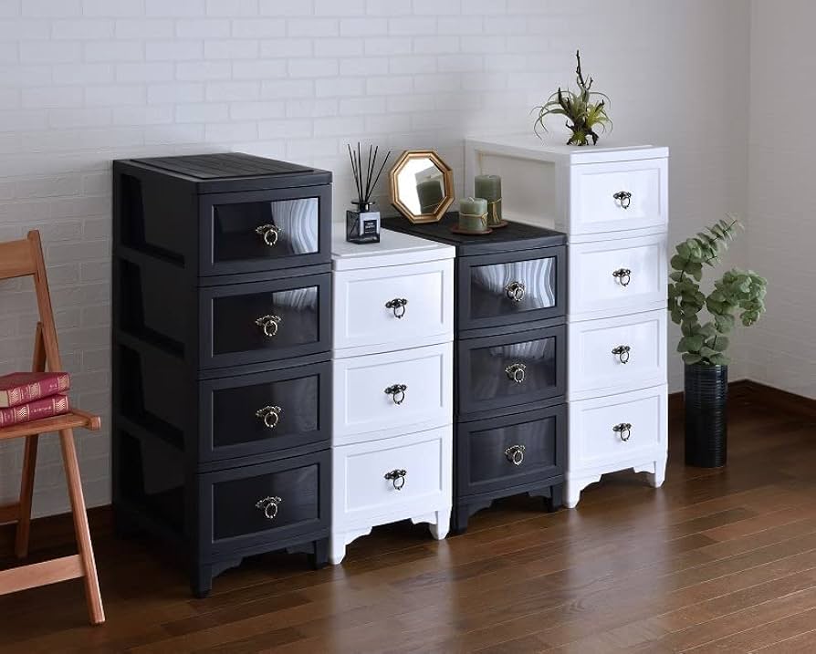 Amazon｜カドリー チェスト 4段 ブラック｜チェスト・タンス