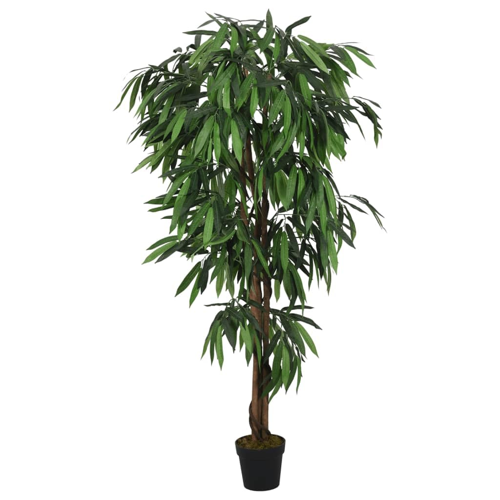 Árbol de Mango Artificial con 900 Hojas Verde 180 cm, Casa y jardín Decoración Flora Artificial, Verde, 8kg