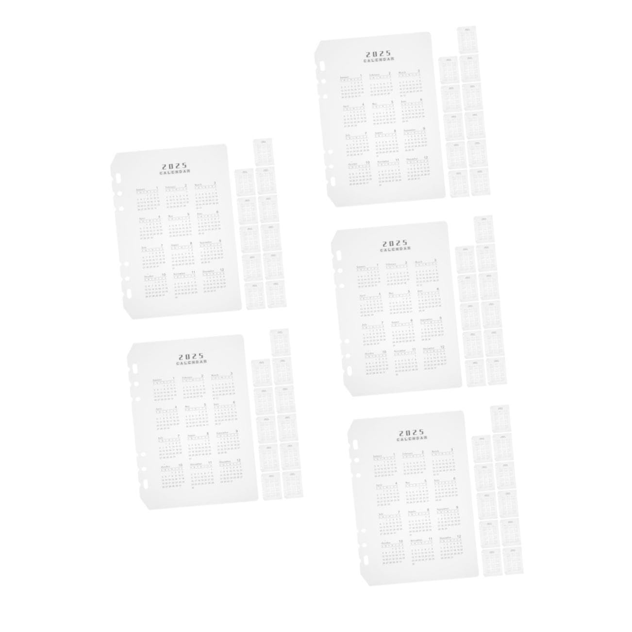 60 Pezzi Divisori in PP Opaco Inserti Planner per Ricarica Agenda Mensile Organizer Date e Pagine Staccabili per e Raccoglitore