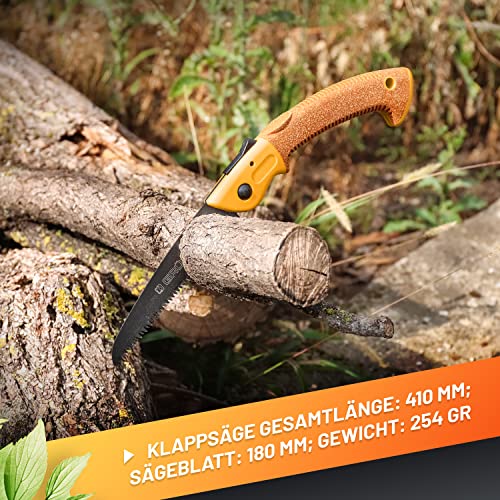 GRÜNTEK Folding Pruning Saw - Teflon-Coated Blade, Soft Cork Handle - 180mm Hand Saw for Wood and Trees 7 GRÜNTEK Folding Pruning Saw - Teflon-Coated Blade, Soft Cork Handle - 180mm Hand Saw for Wood and Trees - Image 7