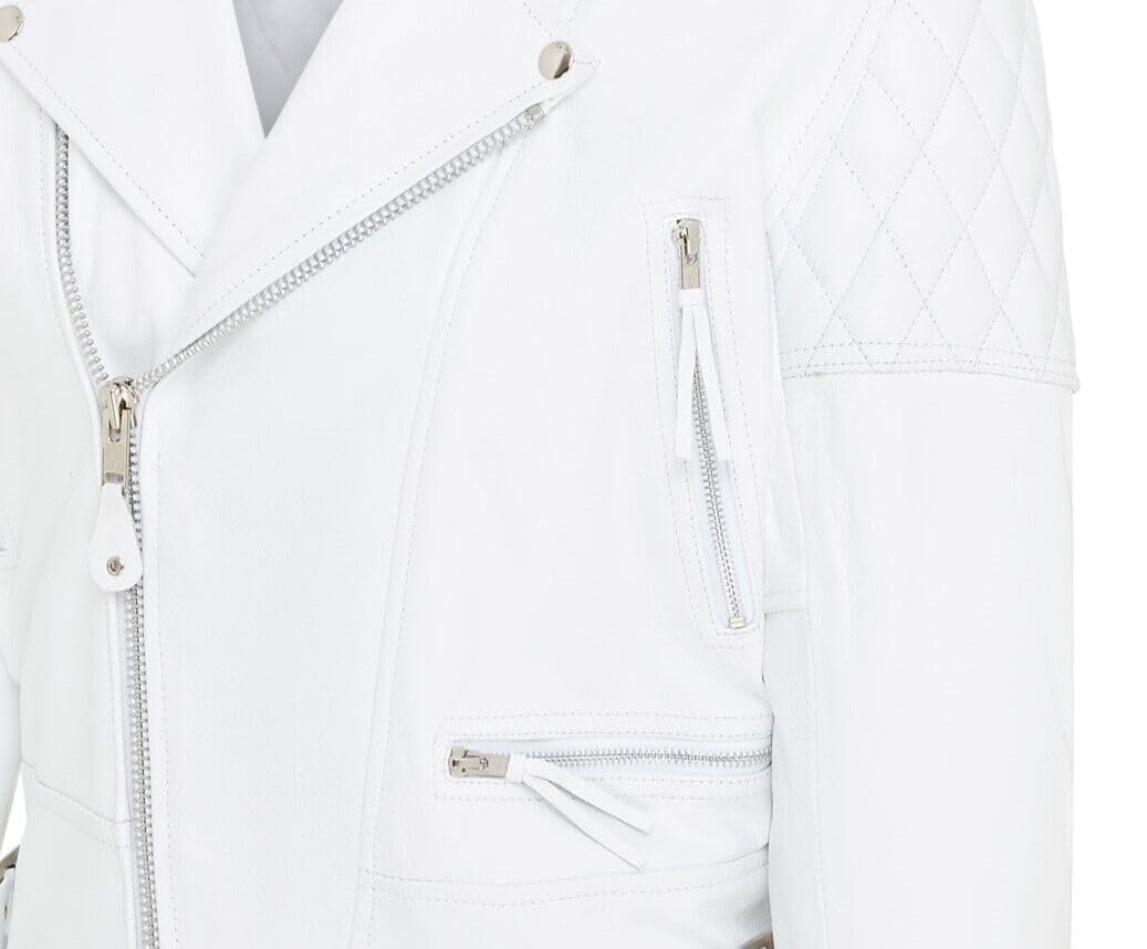 Infinity Leather Chaqueta Motera Brando de Piel de Vacuno Para Hombre