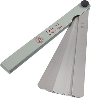 Aexit 150mm x Reference Gauges 12mm 0.02mm-1.00mm Thickness Rectangle Feeler Gauges 15 Feeler Gauges in 1