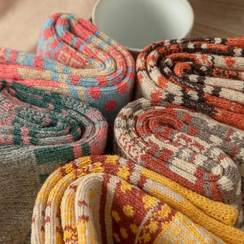 5 Pairs Winter Socks For Women Couple Socks Thick Warm Soft 2 Size 5-9/9-113