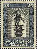 Gdansk 219a avec charnière 1929 Fontaine de Neptune (Timbres pour Les collectionneurs)