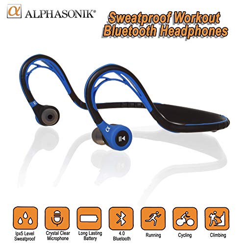 image for Alphasonik ASE300BT Bluetooth Headphones, V4.0 Wireless Sport Headphon