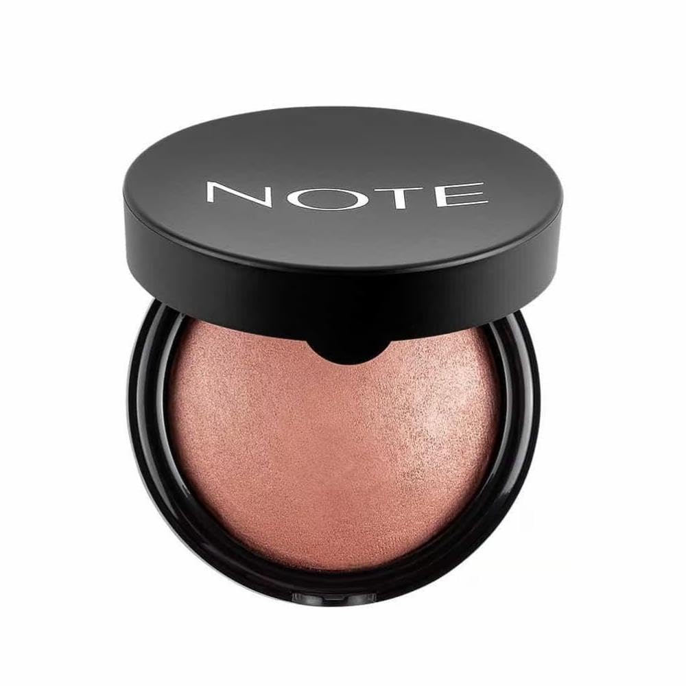 Note Cosmetics Baked Blusher 03 Oriental Pink Işıltılı Fırınlanmış Toz Allık