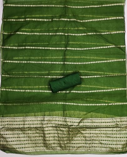 Image of Women's Shimmer Silk Embroidery Work Unstitched Dress Material