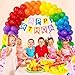 Patimate Balloons Assorted Colors 100 Pack 12 Inch Colorful Rainbow Round Bright Latex Balloons for Birthday Bridal Shower Baby Shower Anniversary Wedding Party Decorations Arch Garland