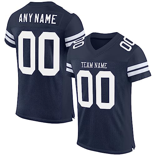 MABALETH Personalized Football Jersey, Football Shirt, Football Jerseys for Men, Football Jerseys for Women, Navy White Football Jersey, Football Shirts for Men, Football Gifts