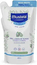 Mustela Refil Gel Lavante Suave 400ml - Sabonete Líquido Corpo e Cabelo Para Bebês e Crianças – Feito Com 93% de Ingredientes de Origem Natural - Mustela Bebê e Criança