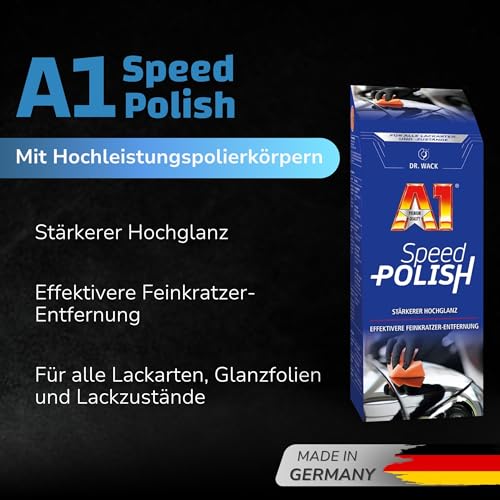 Dr. Wack – A1 Speed Polish – NEUE FORMEL 500 ml I Premium Auto-Politur mit Carnauba-Wachs I Noch...