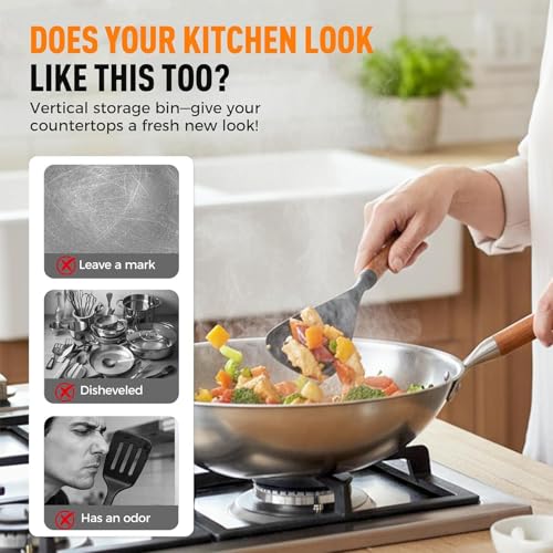 Spatulas Silicone Heat Resistant - Comfort Grip Utensil for Kitchen Cooking | Non Stick Silicone Spatula Spoon with Multi Purpose Usage, Home Apartment Restaurant Tool for Fish Vegetable Meat Burgers – Image 5