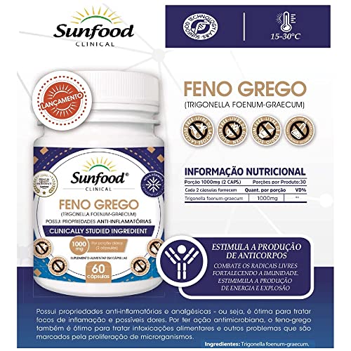 FENO GREGO 1000MG 60 CAPSULAS SUNFOOD CLINICAL