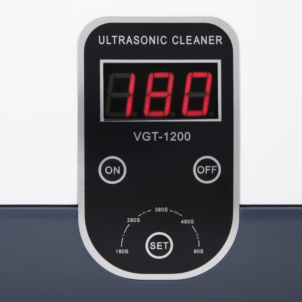YWBL-WH VGT-1200 Myjka Ultradźwiękowa 1,3 L Cyfrowa Maszyna do Czyszczenia Ultradźwiękowego o Mocy 60 W Zbiornik ze Stali Nierdzewnej 304 na Okulary Biżuteria Zegarek Protezy (Norma europejska AC200