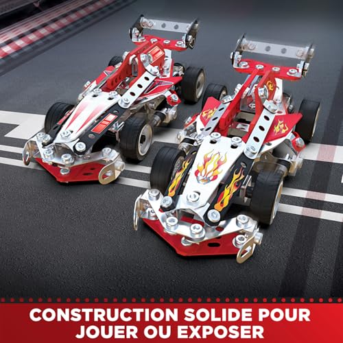 Bandai Meccano Véhicules de Course 10 en 1 Coffret de Construction 10 Modèles 225 pièces Outils Notice Kit Activité Assemblage Voiture Avion Bateau Course Jouet Enfant et+ APM20104 - vue 3