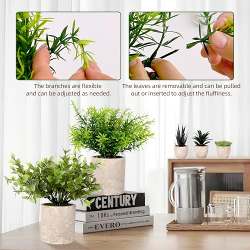 Fake Plants Set Artificial Plants Indoor Potted Plants for Home Shelf Decor Office Room Coffee Desk (Green 5p) - Cosy Home Interiors Fake Plants Set Artificial Plants Indoor Potted Plants for Home Shelf Decor Office Room Coffee Desk (Green 5p) - Image 5
