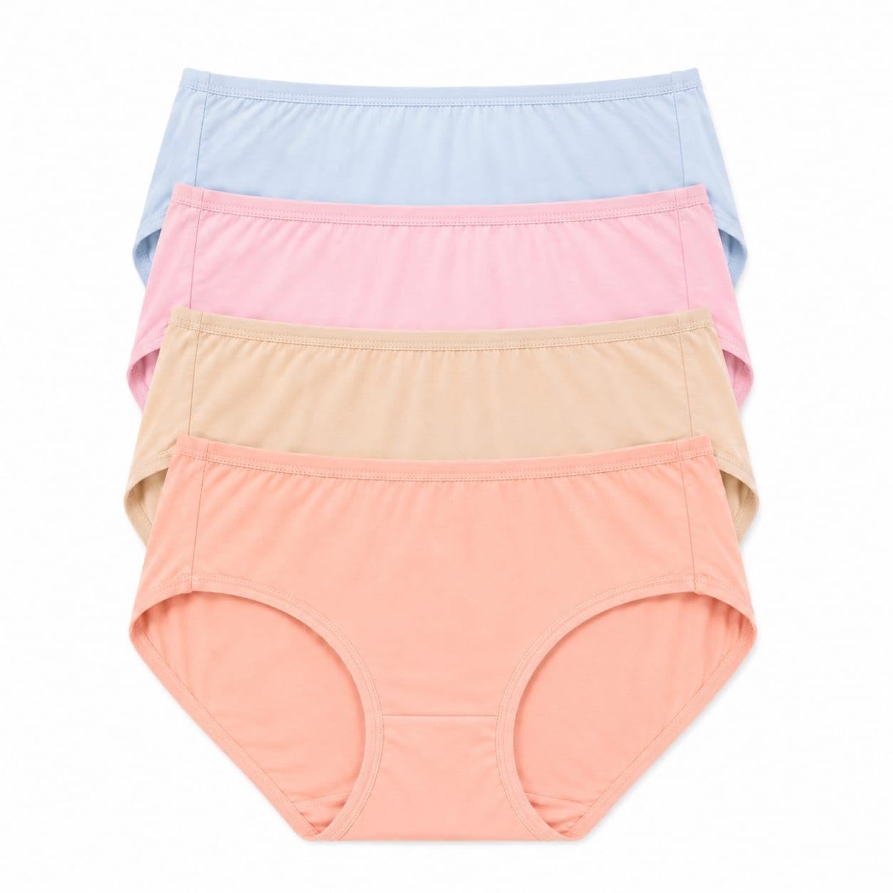 Women's Cotton Mid Waist Panties Pack of 4 | Soft Breathable Stretch Bikini Briefs | Full Coverage Everyday Comfort | Skin-Friendly Multicolor Innerwear for Women-picture-20