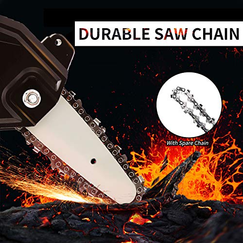 Mini Chainsaw , 4-Inch Cordless Electric Protable Chainsaw One-Hand 0.7kg Lightweight, 24V Portable Handheld Electric Saw, Wood Cutting Pruning Logging for Garden Courtyard Tree and Urban Greening