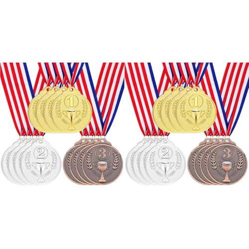 Médailles de récompense or argent bronze du gagnant pour concours | Lot de 24 pièces