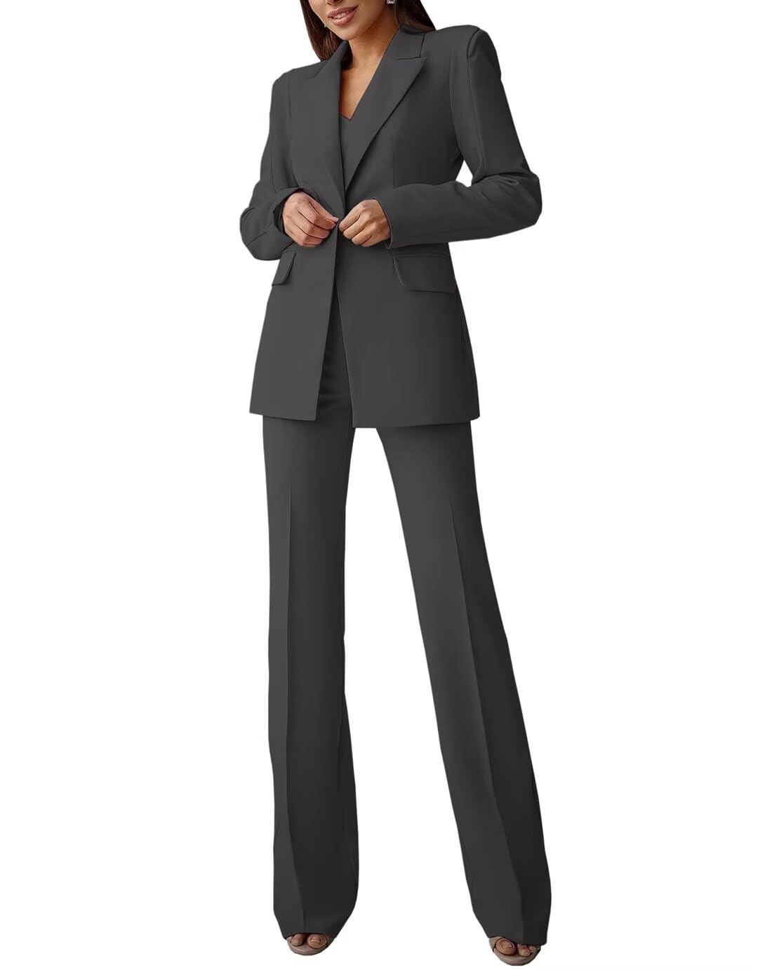 Women 2 Piece Suits Pant Elegant Peak Lapel Office Blazer Pant Suit Lady Formal Business Party Office Work