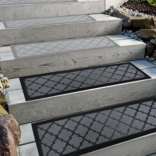 3 Pack Large 6 Inch X 24 Inch Non Slip Stair Treads Black High Traction - View #10