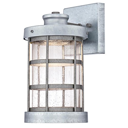 40% Off Discount Westinghouse Lighting 6347800 Barkley One-Light LED Outdoor Wall Fixture, Galvanized Steel Finish with Clear Seeded Glass