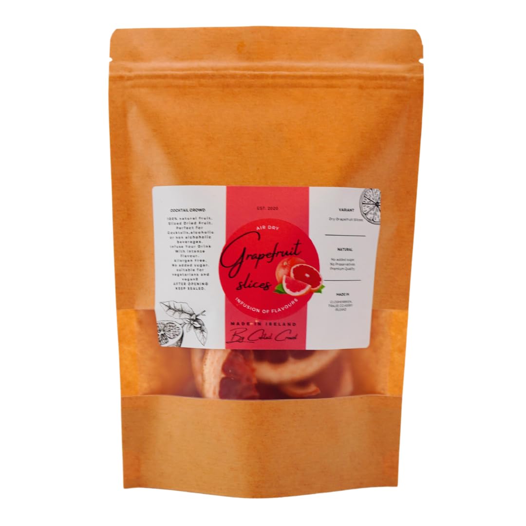 Cocktail CrowdDried Grapefruit Slices for Cocktails Garnish Air Dried Grapefruit Slices for Drinks Gin Cocktails dehydrated no Sugar no additives Edible Cake Crafts Christmas Decorations