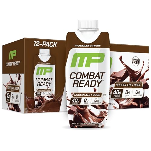 MusclePharm Combat Ready High Protein Shakes Ready to Drink, 40g ...