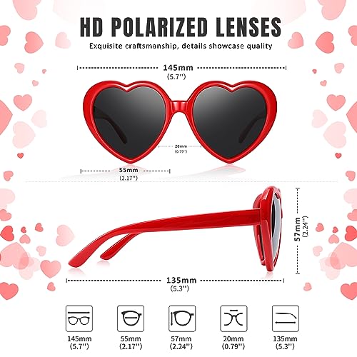 JASPIN Polarized Heart Sunglasses for Women - Trendy Cute Love Shaped glasses Oversized Eyeglasses UV400 Protection4
