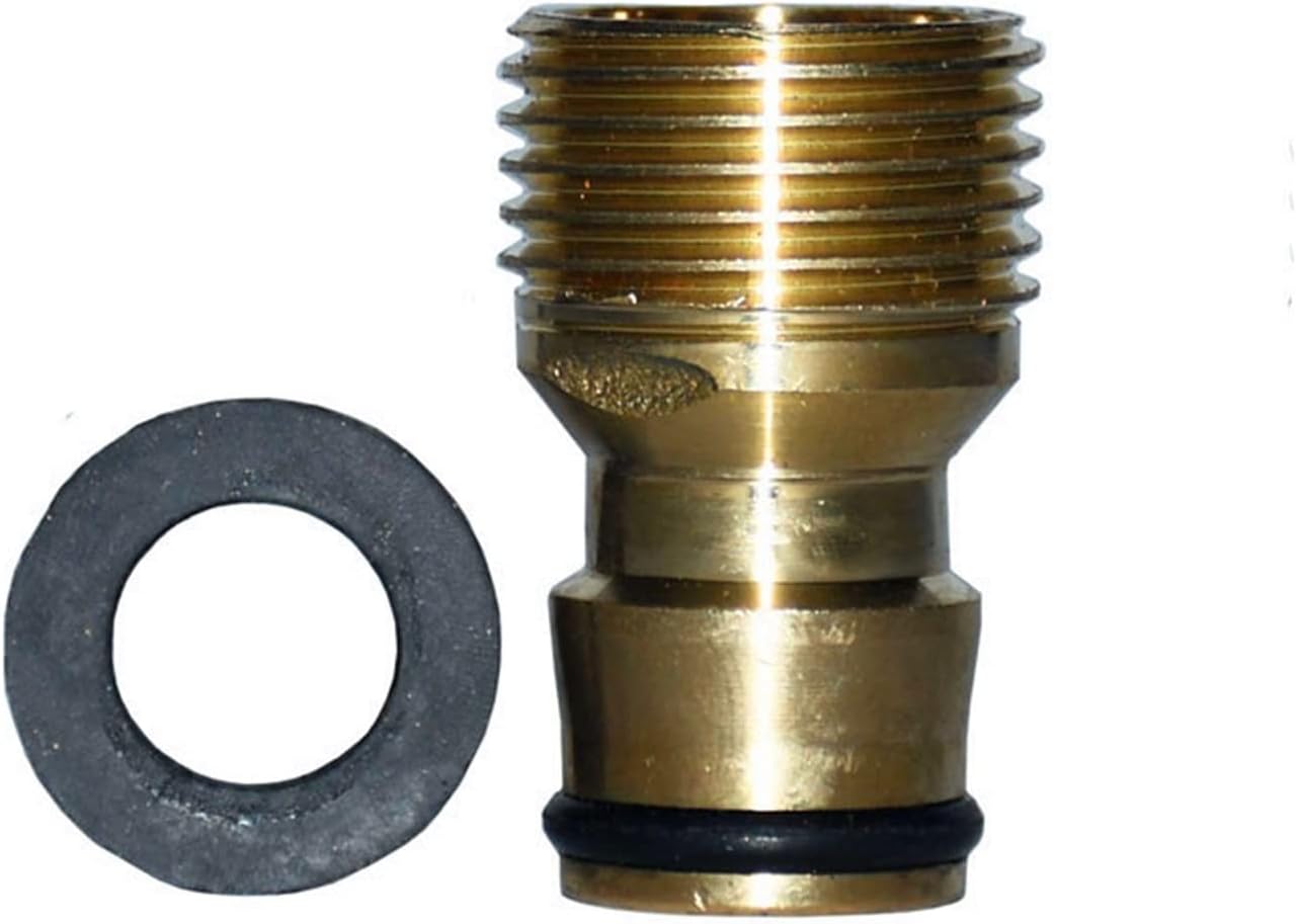 Utility Connector Adapter Hose Connector Adapter 5/8 inch Pacifier to 1/2 Threaded Connector Brass Water Gun Fittings Hose Faucet Irrigation Adapter 2 Pieces/Yellow/1/2''