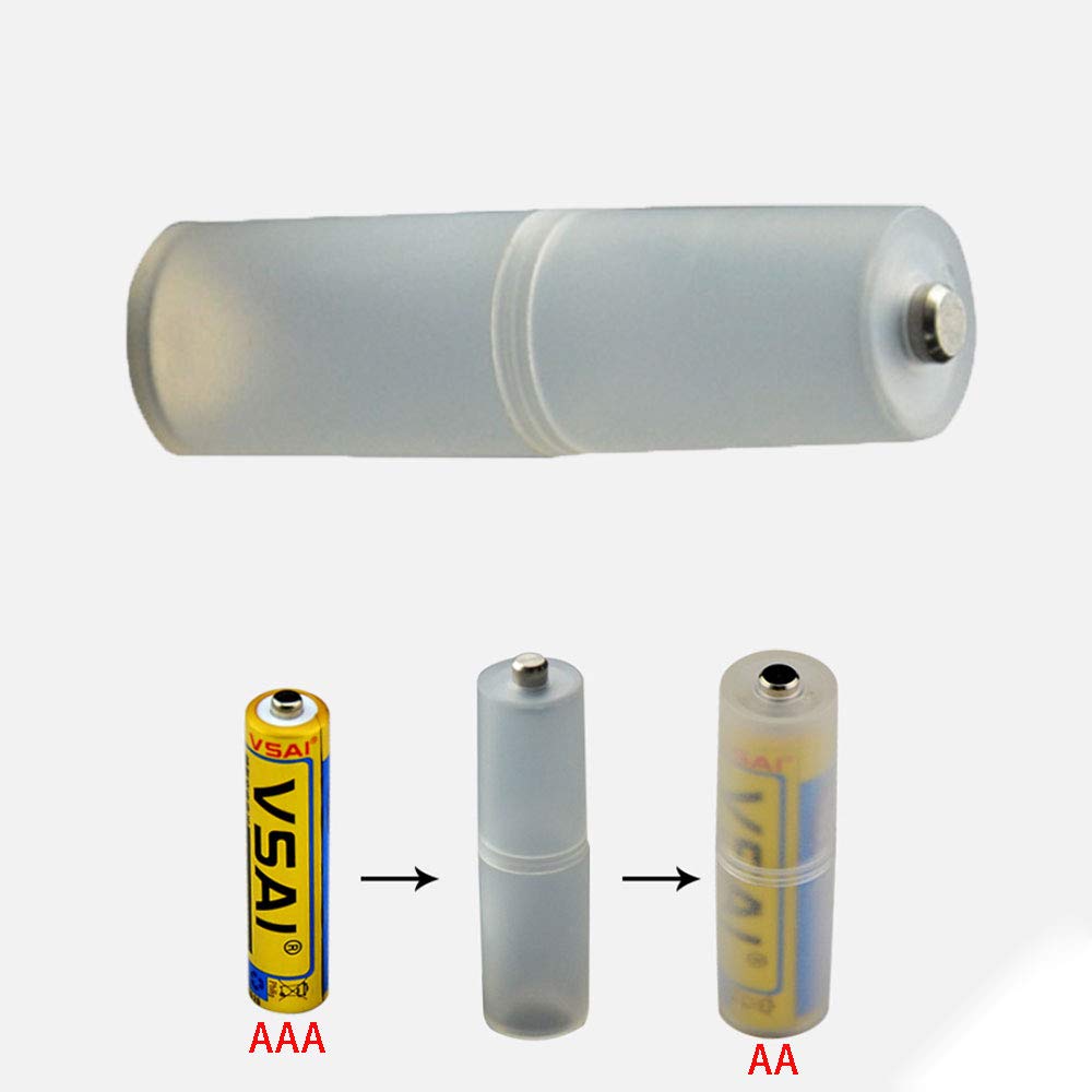 Lot de 50 adaptateurs de boîtier de piles AAA vers AA - Boîtier en plastique translucide