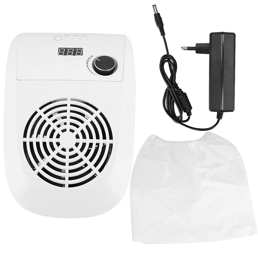 Aspirador profesional de uñas de 80 W con succión potente, colector de polvo integrado y lámpara LED de curado (24 luces), ideal para salones y uso doméstico, compatible con enchufe europeo