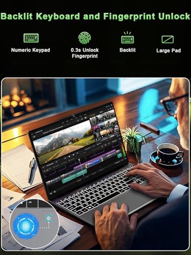Image of XNQ Gaming Laptop 2026, AMD Ryzen 7, 15.6inch Laptop Computer, 8C /16T, Up to 4.1GHz, 20GB RAM 512GB SSD, Radeon Vega 10 Graphics, Win 11 pro, Up to 2TB, IPS 1080p FHD, 6000mAh, WiFi 5, Backlit,